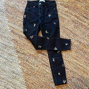 Abercrombie & Fitch High Rise Super Skinny Ankle Embroidered 24/00S